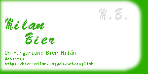 milan bier business card